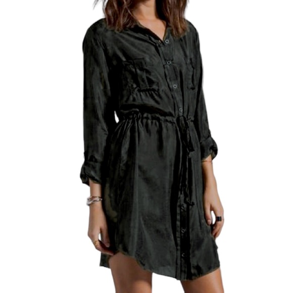 Banana Republic Dresses & Skirts - NWT black banana republic 100% lyocel pocketed mini shirt dress SZ 10